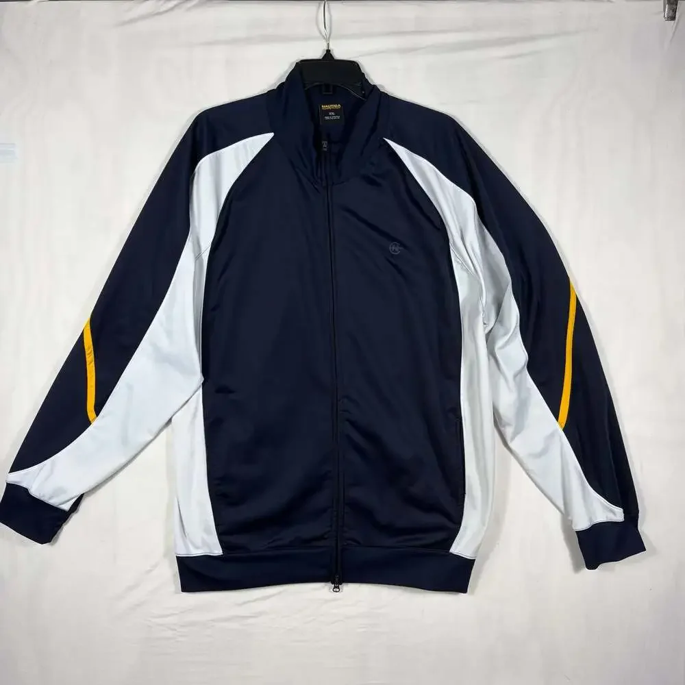 Nautica Competition Full Zip Track Jacket Navy White Yellow Size XXL